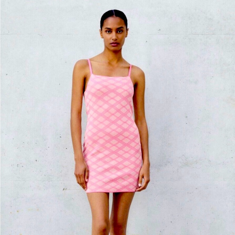 Zara Diamond Stitch Knit Dress